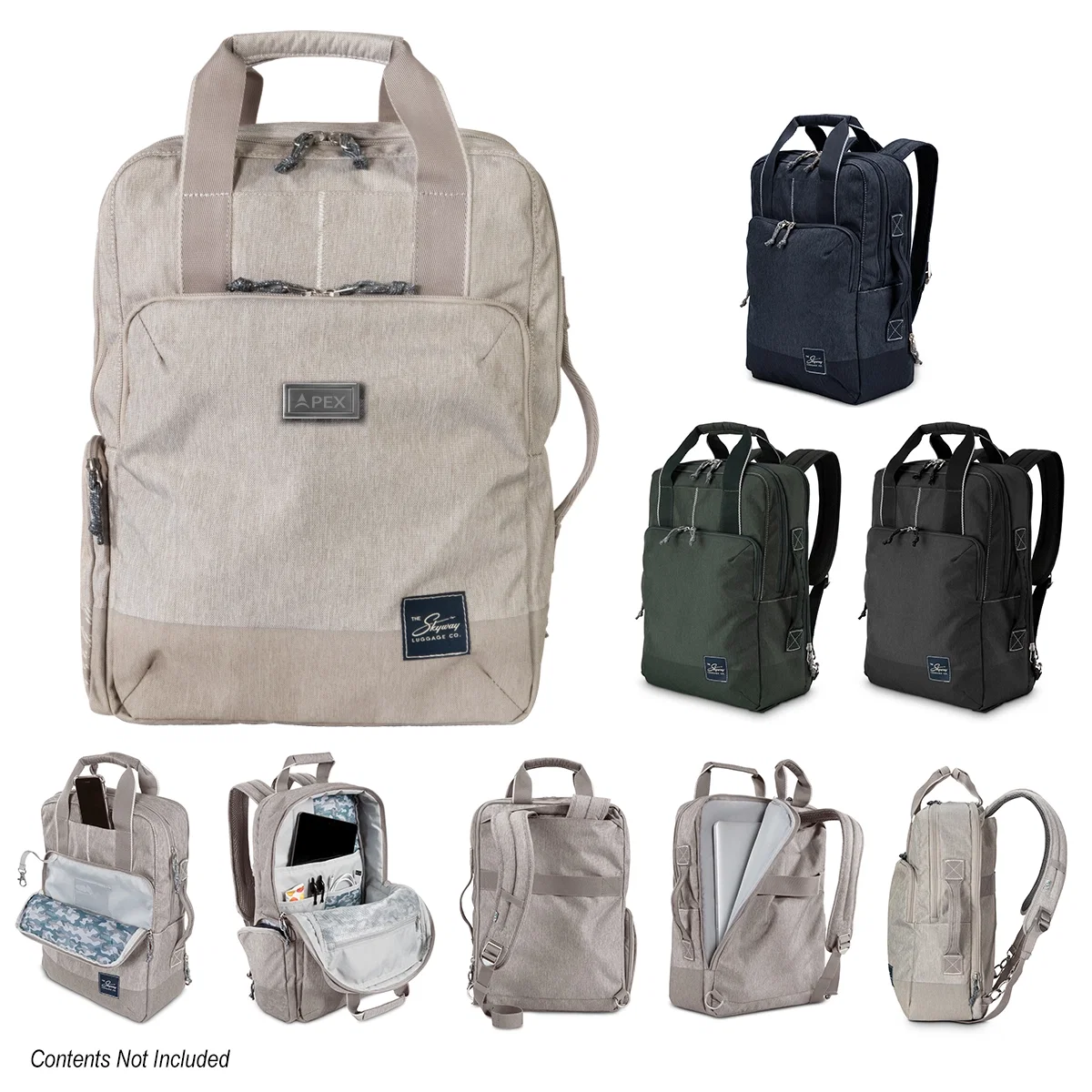 Skyway Rainier deluxe backpack standing upright with shoulder straps visible