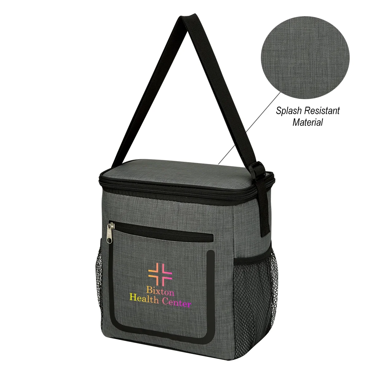 Seen from the side, the bag measures nine inches wide