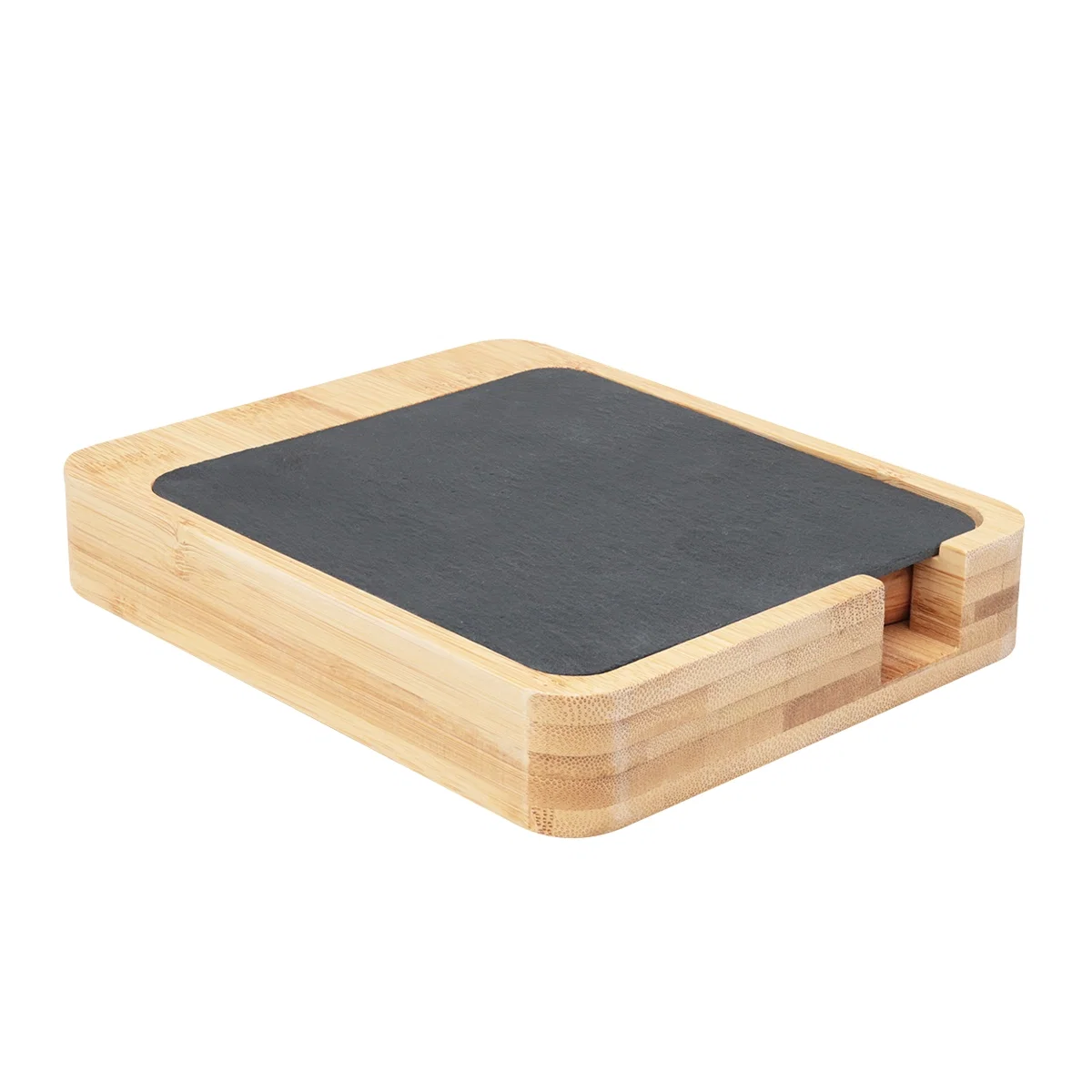 Bamboo base of the board paired with a dark slate top