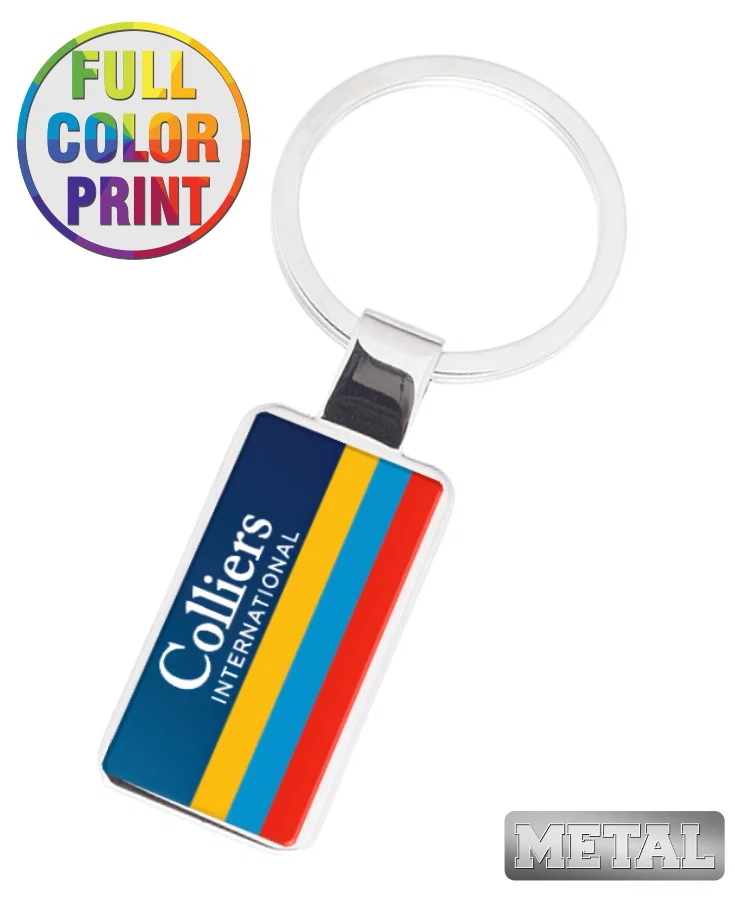 Sleek Rectangular Metal Keychain