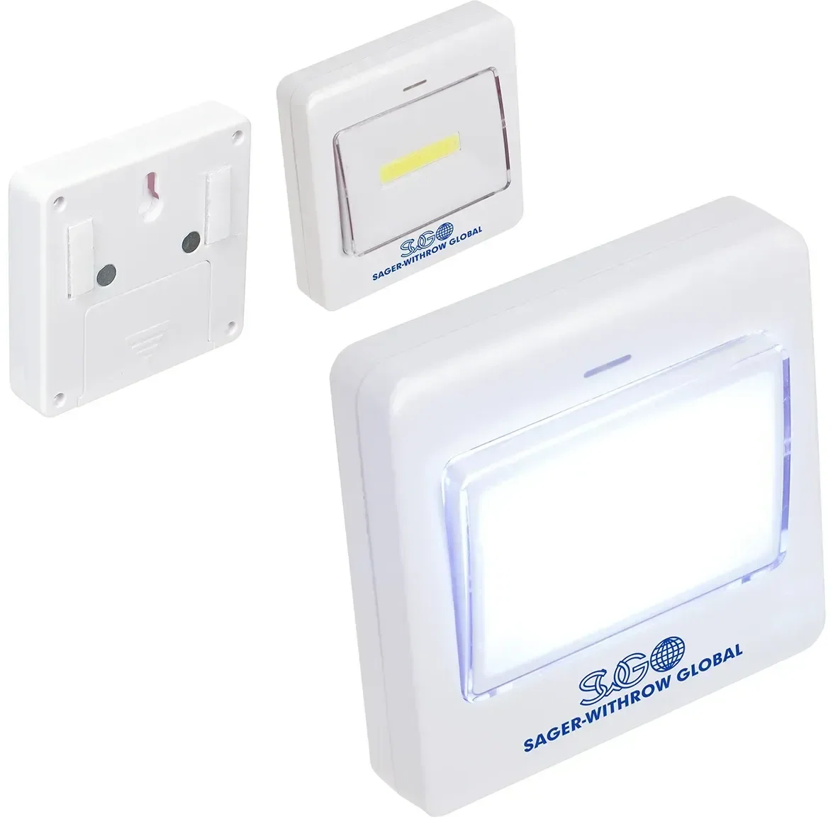 Custom branded Sleep-Tight COB night light, front view of the promotional cordless night light with logo area