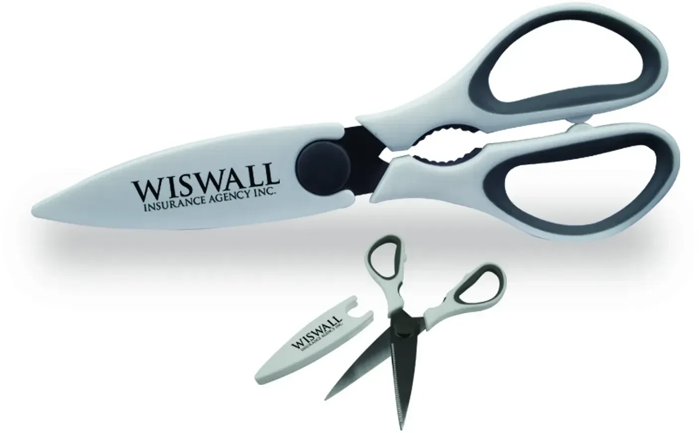 Slice-it Scissors. Stainless steel household scissors with bottle cap opener for right- and left-handed use, view 3
