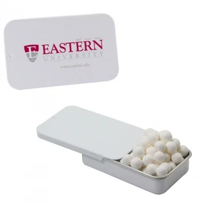 Sliding lid tin in silver, sized for pocket carry