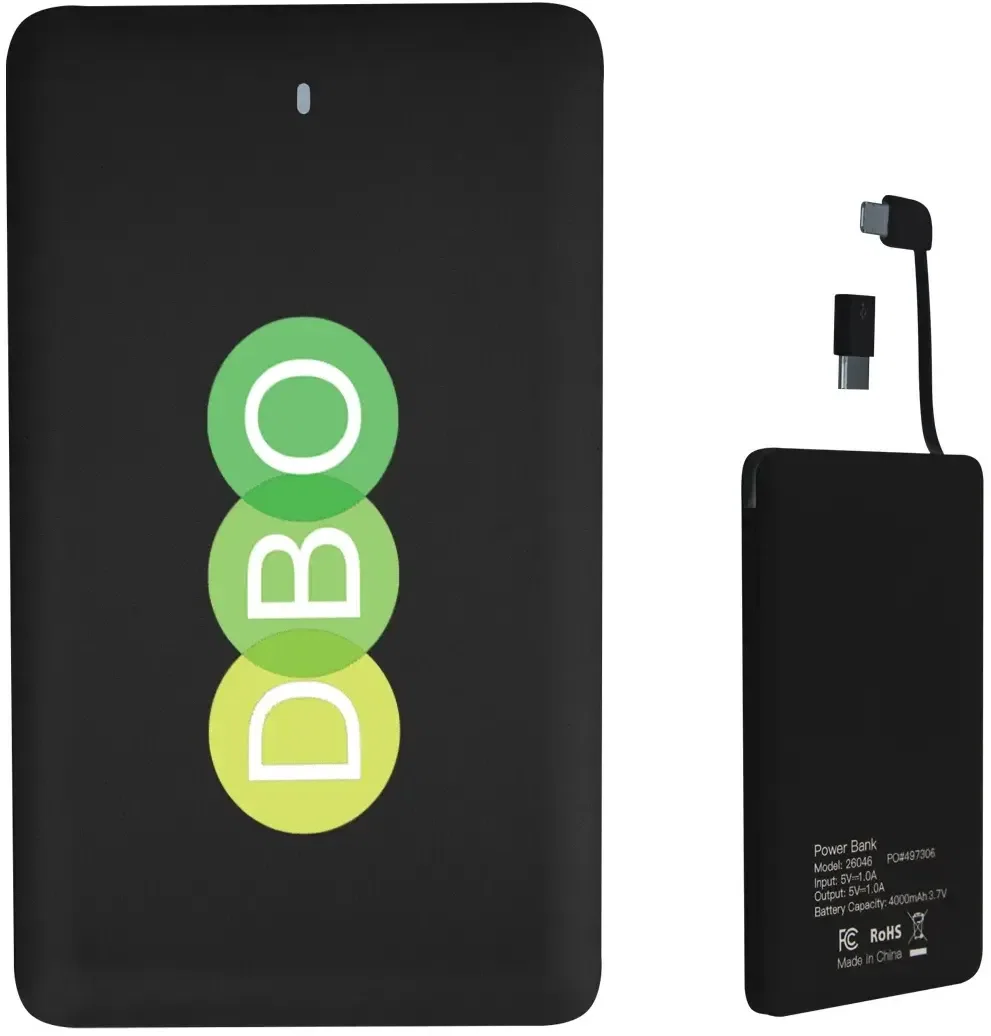 Slim battery pack photographed against a clean white backdrop