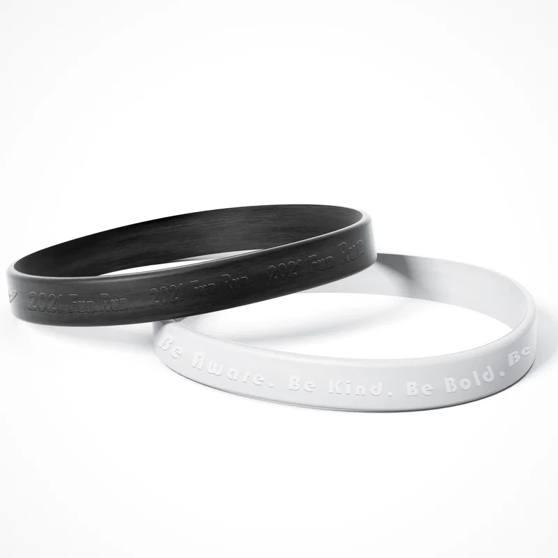 Debossed Silicone Bracelets 5mm