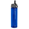 Slim Fit RPET Bottle with Ring-Straw Lid (24 oz.) in Transparent Blue