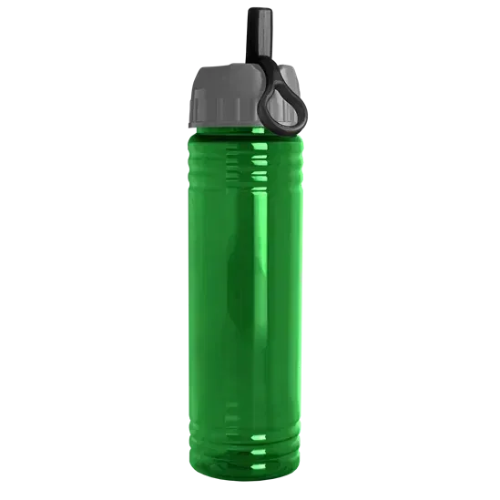 Slim Fit RPET Bottle with Ring-Straw Lid (24 oz.) — view 3