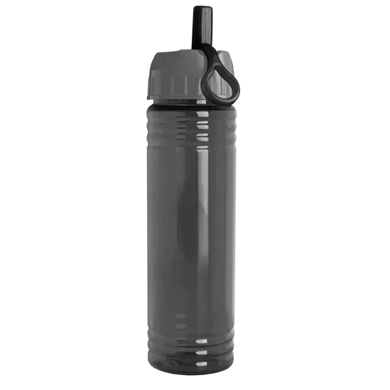 Slim Fit RPET Bottle with Ring-Straw Lid (24 oz.) — view 4