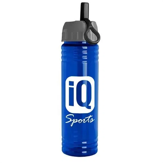 Slim Fit RPET Bottle with Ring-Straw Lid (24 oz.) — view 5