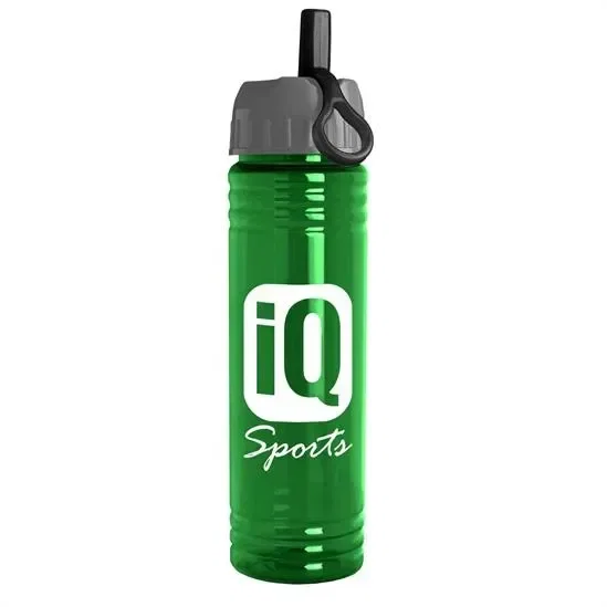 Slim Fit RPET Bottle with Ring-Straw Lid (24 oz.) — view 6
