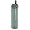 Slim Fit RPET Bottle with Ring-Straw Lid (24 oz.) in Glacier Blue