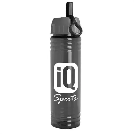 Slim Fit RPET Bottle with Ring-Straw Lid (24 oz.) — view 9