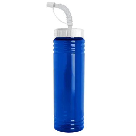 Slim Fit RPET Bottle with Straw Lid  (24 oz.) — view 2