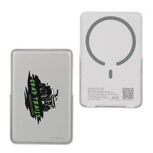 Slimline 5000mAh 20W PD Aluminum Power Bank with 15W Magnetic Wireless Charger & Stand
