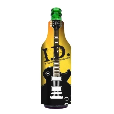 White coolie sleeve shown slipped over a standard drink bottle