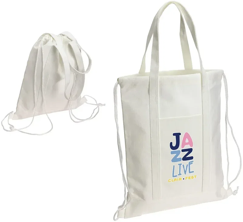 Sustainable Sloop RPET Canvas Drawstring Backpack — view 2