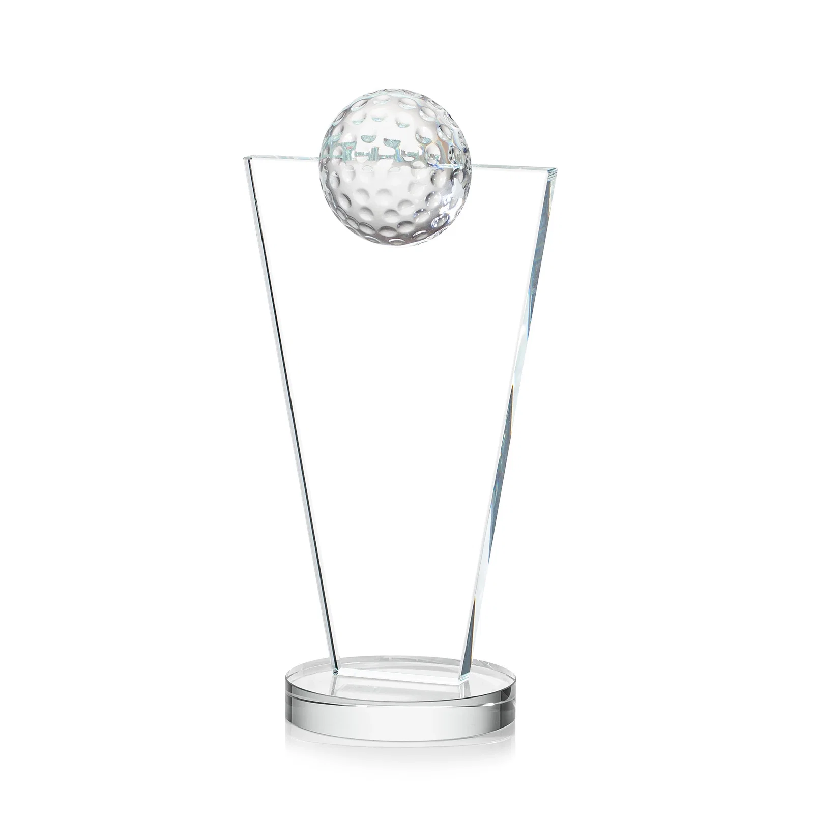 Personalized Starfire Crystal Award with Optical Ball on Tapered Pane for team milestone celebrations