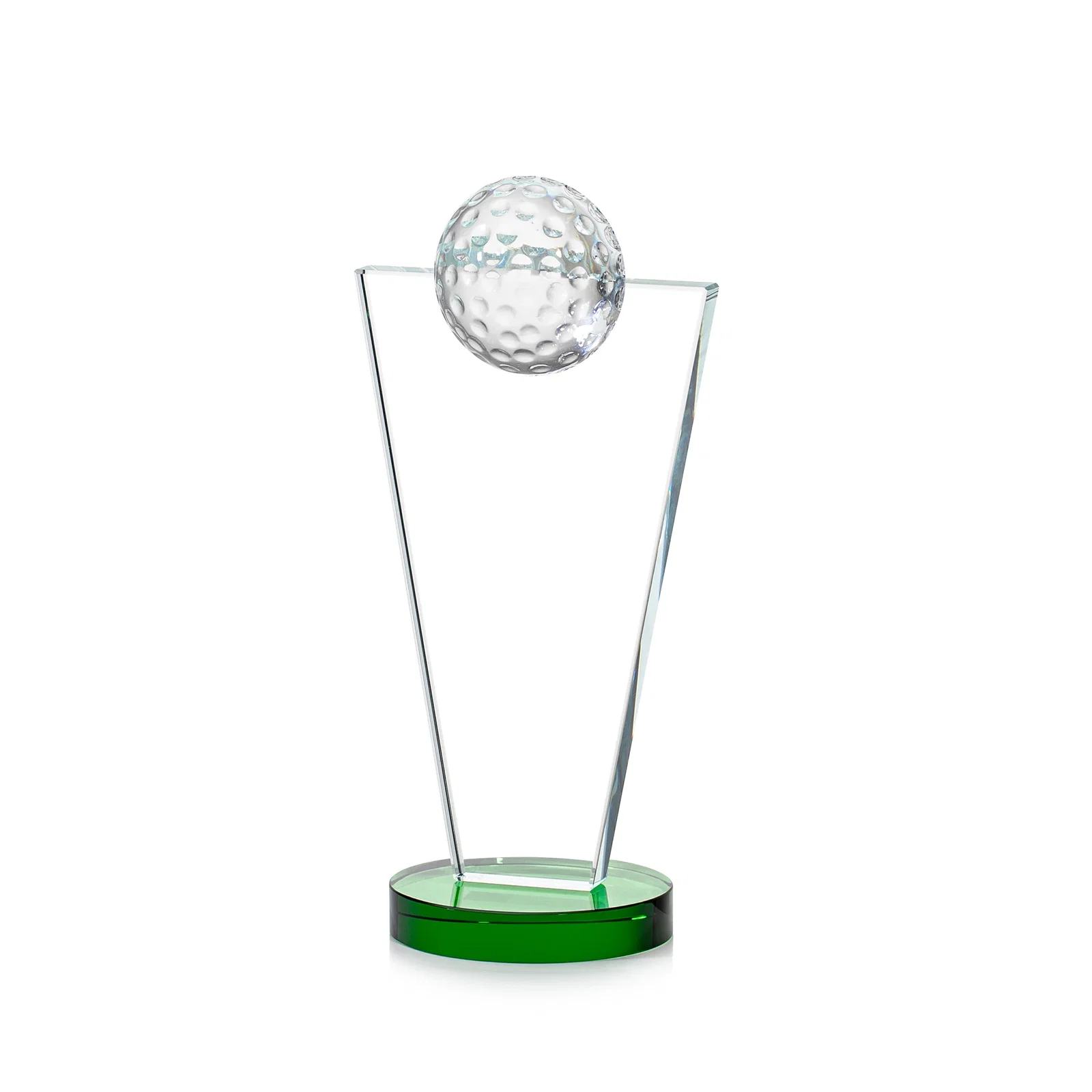 Personalized Starfire Crystal Award with Optical Ball on Tapered Pane for graduation ceremonies