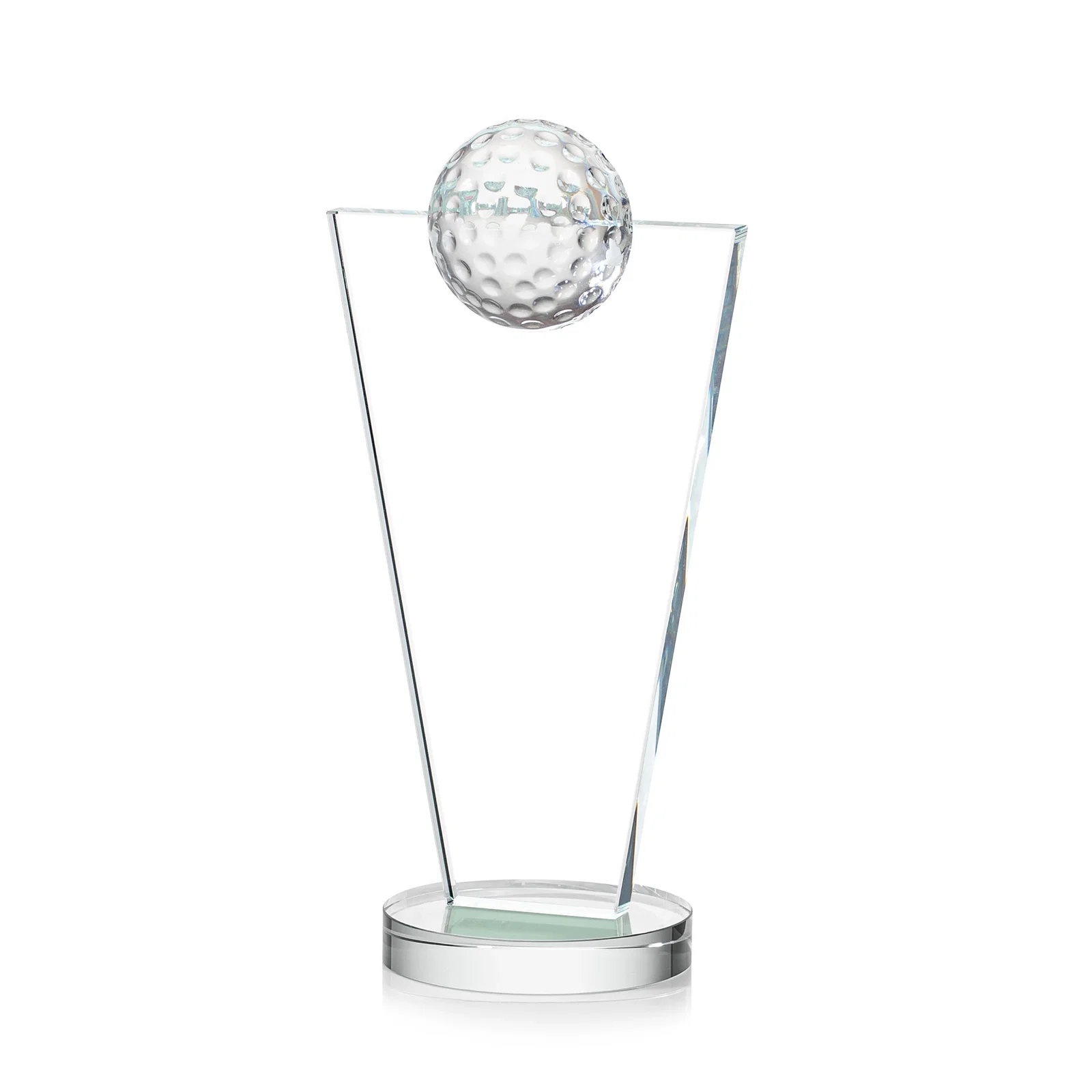 Personalized Starfire Crystal Award with Optical Ball on Tapered Pane for company anniversary events