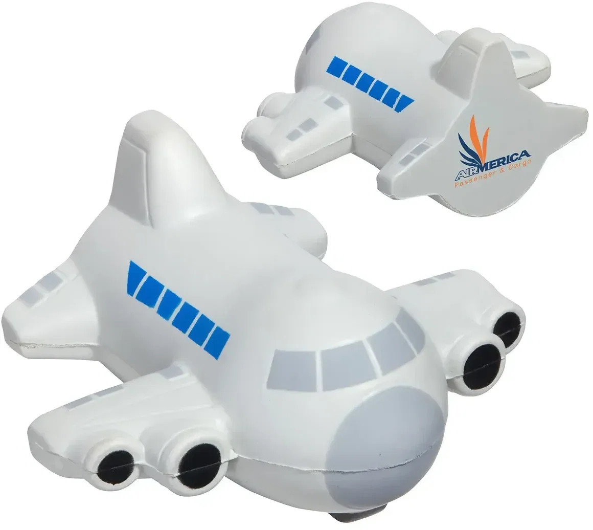 Small Airplane Stress Reliever, a custom compact-plane squeeze toy for logo-branded travel giveaways