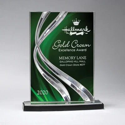 Acrylic award available in small, medium and large sizes