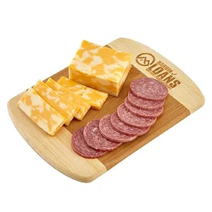 Small Two-Tone Bamboo Cutting Board with Built-In Knife Sharpener