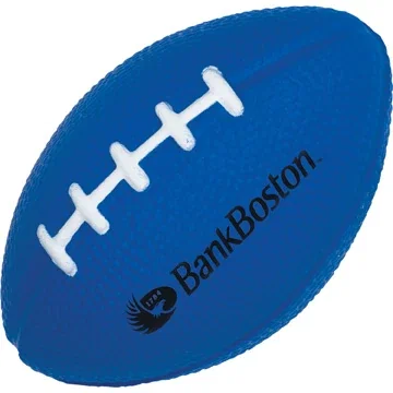 Small Football Stress Reliever side angle showing brown football shape and laces detail