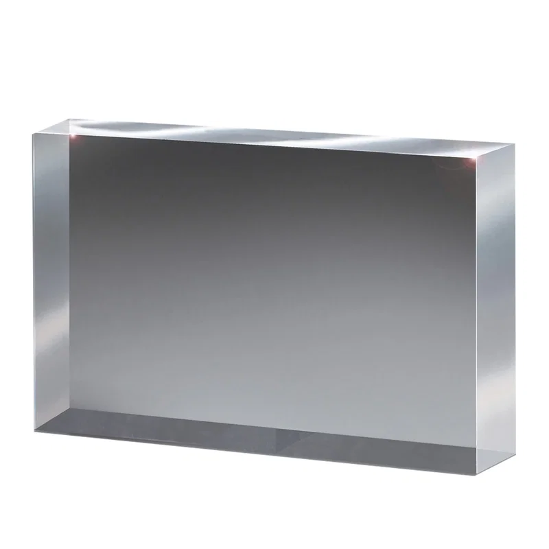 Light reflecting across the polished clear surface