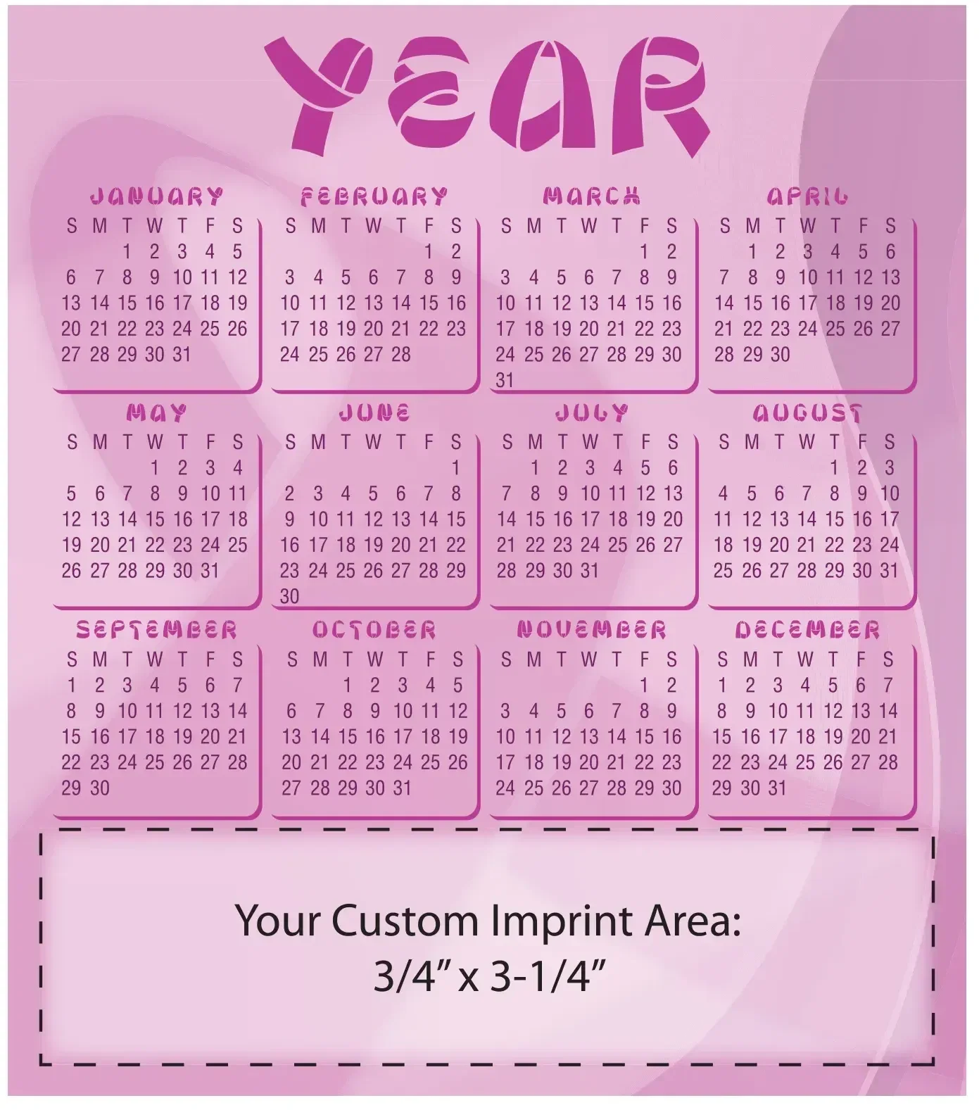Personalized Magnetic Calendar (Small) — view 2