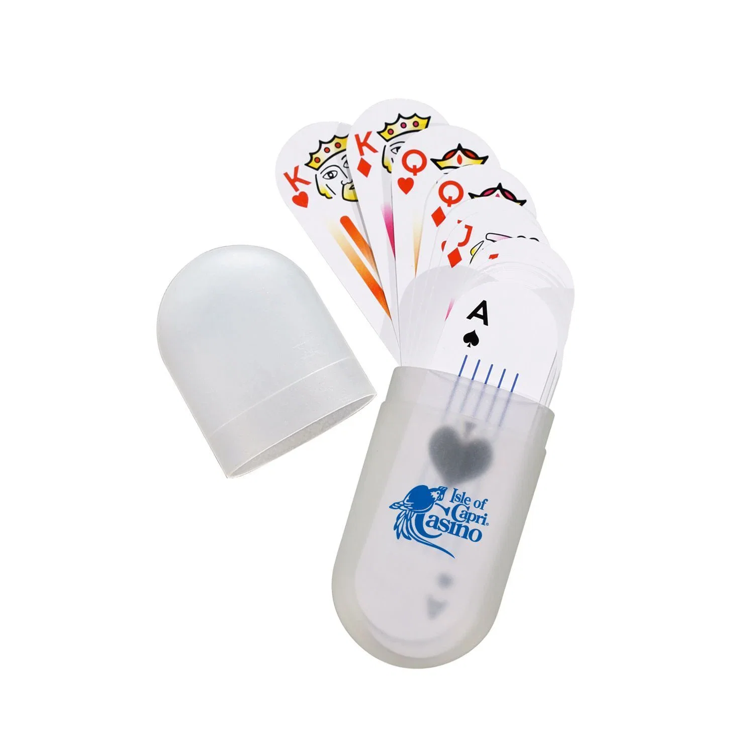 Small Oval Deck Of Cards In Plastic Holder — Frost — view 2