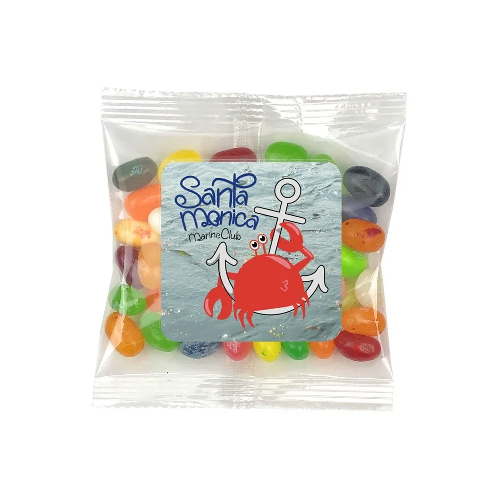 Small Snack Bag with Label Premium Fill — Candy Fill: Jelly Belly™ Candy — view 2