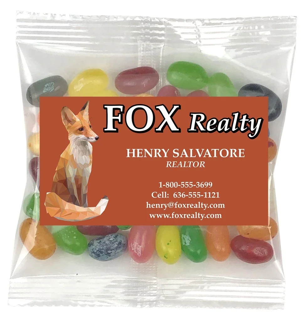 Small Snack Bag with Rectangle Magnet Premium Fill — Candy Fill: Jelly Belly™ Candy — view 2