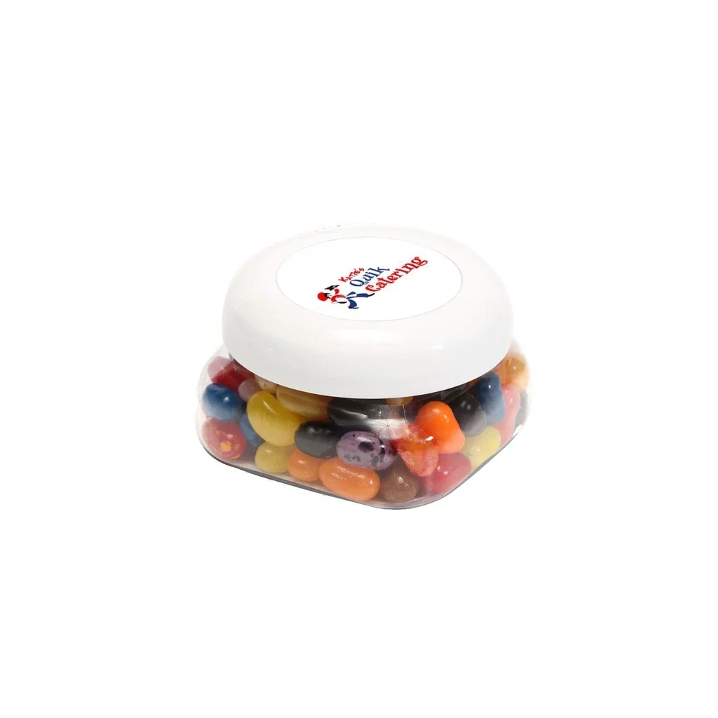 Small Snack Canister Premium Fill — Clear / White,Candy Fill: Jelly Belly™ Candy — view 2