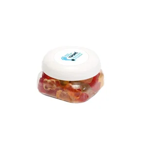 Small Snack Canister, 2.88" x 2.88" Plastic with a Choice of Candy Fills, Full-Color Imprint