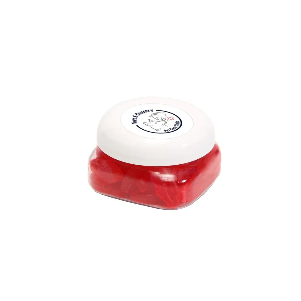 Small Snack Canister Standard Fill — Clear / White,Candy Fill: Swedish Fish™ — view 4