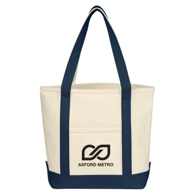 Heavy 24 ounce canvas tote with contrasting handles and base