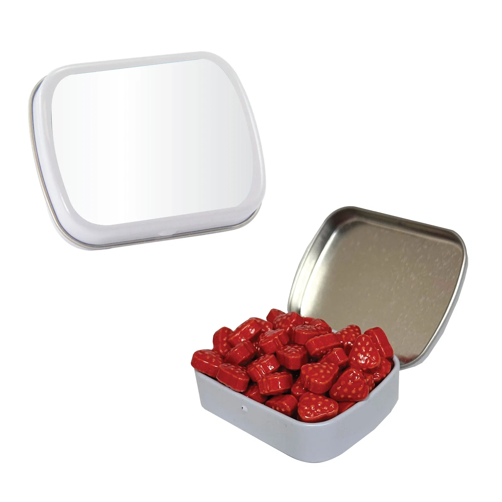 Compact tin sized to slip into a pocket or purse