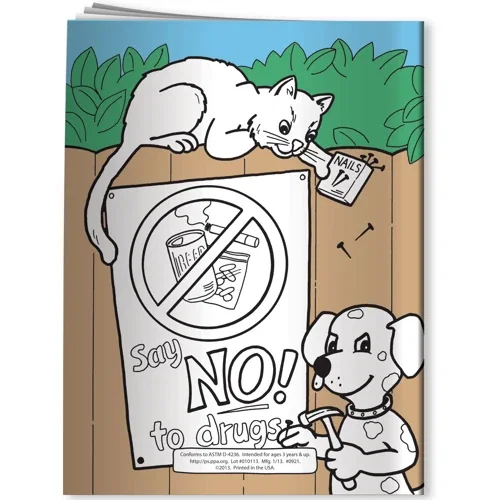 Pack of 4 non-toxic Fun Pak crayons included with the anti-drug coloring book