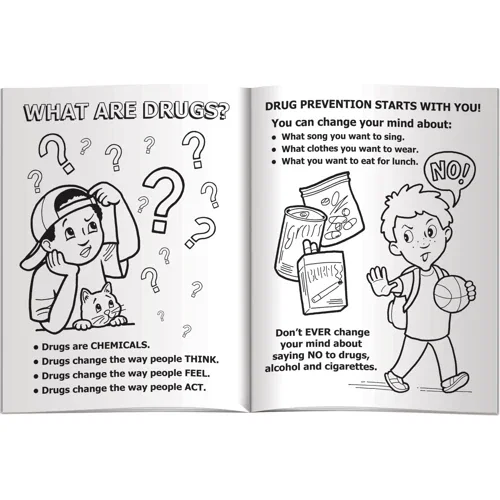 Smart Kids Say NO to Drugs combo pack kitted in clear poly bag with crayons