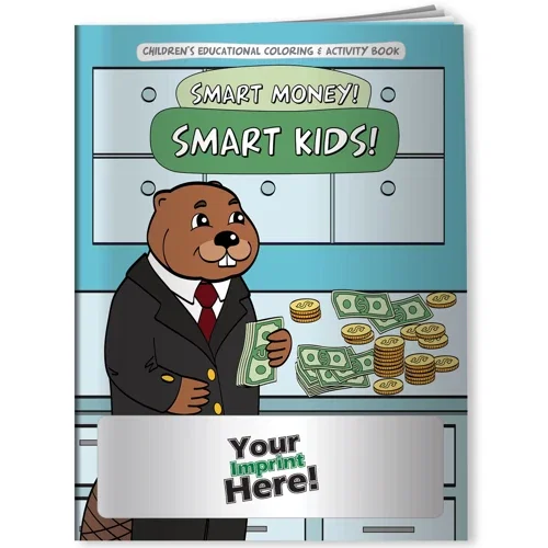 Smart Money! Smart Kids! coloring book cover front view, financial-literacy artwork