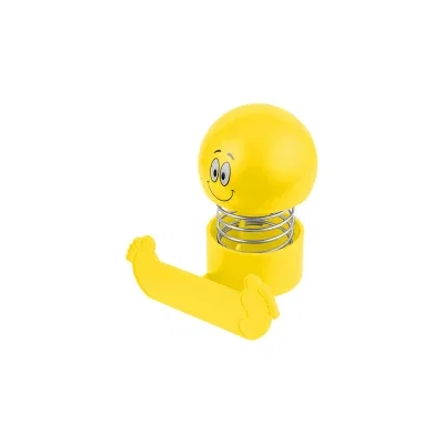 Red holder tilted to show the nodding head