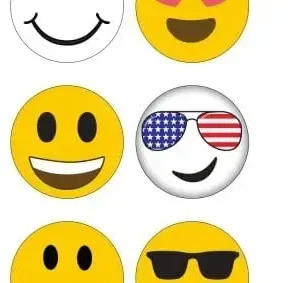 Smiley Hands Retractable Badge Reel (Yellow, White) — view 3