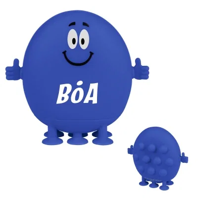 Smiley push pop fidget toy shown from the front