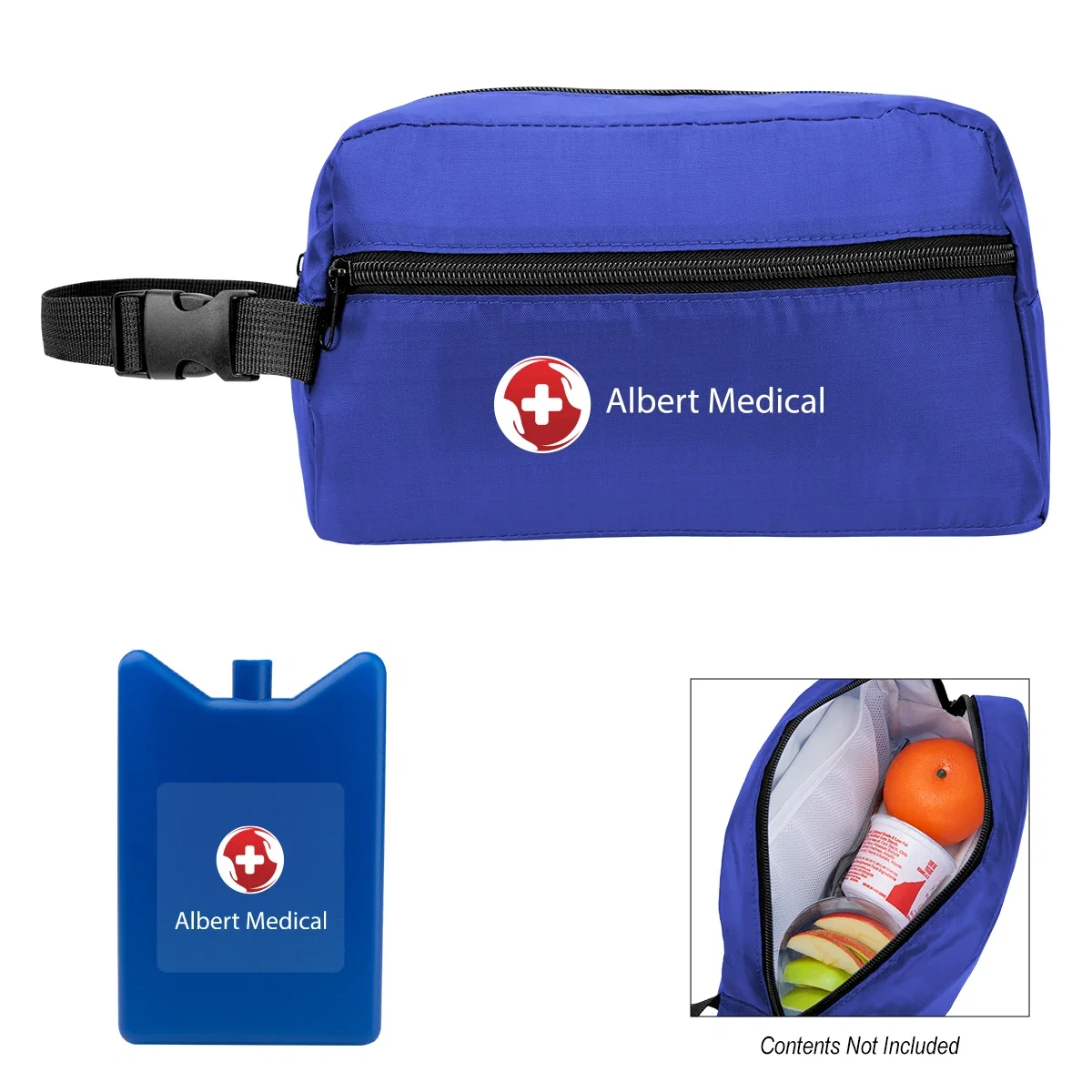 Royal blue cooler paired with a slim can sleeve