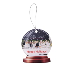 Snow Globe Ornament, 2.5" x 2.75" Clear Acrylic, Full-Color Imprint