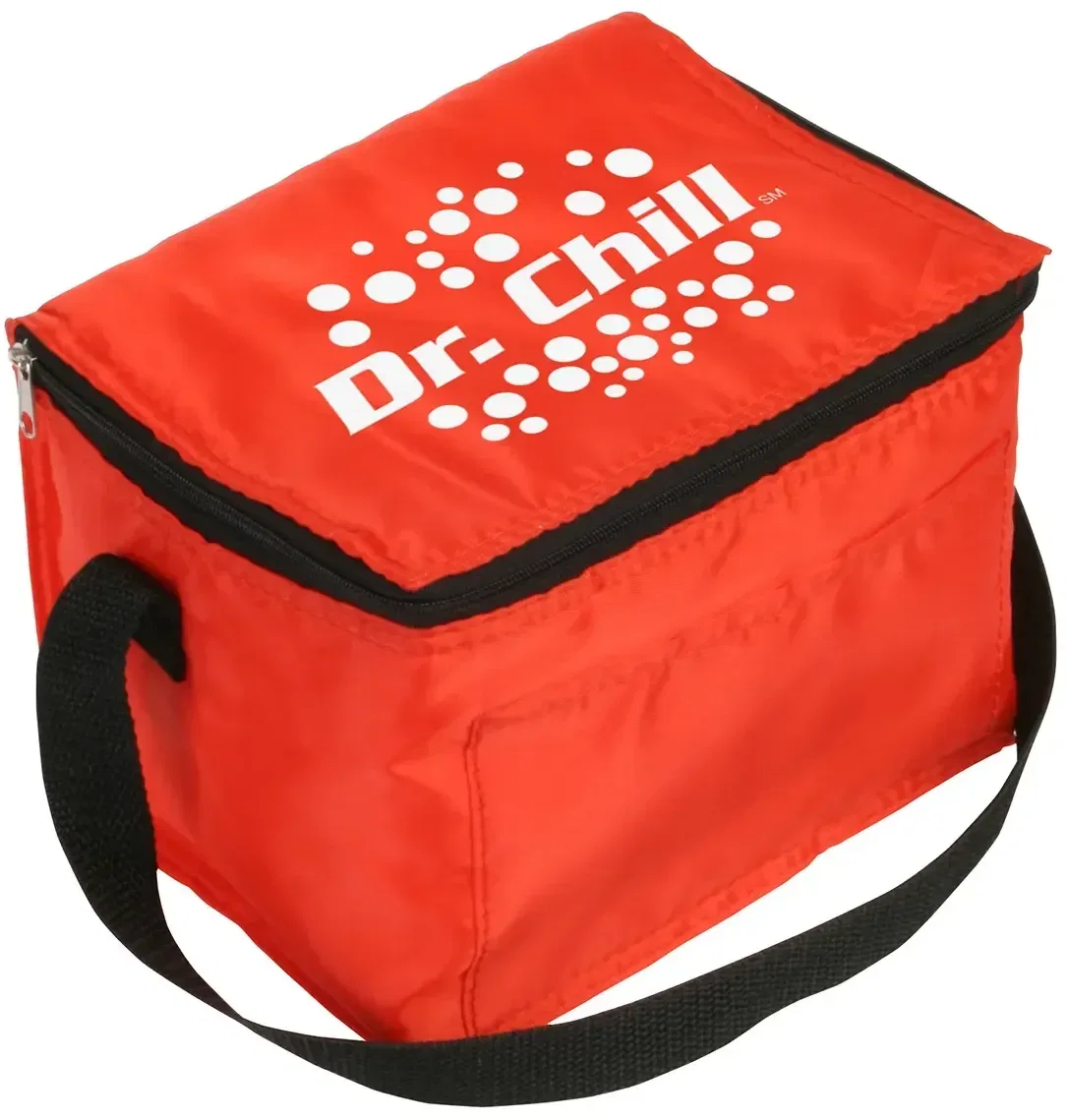 Branded Snow Roller cooler bag open showing insulated six-pack interior
