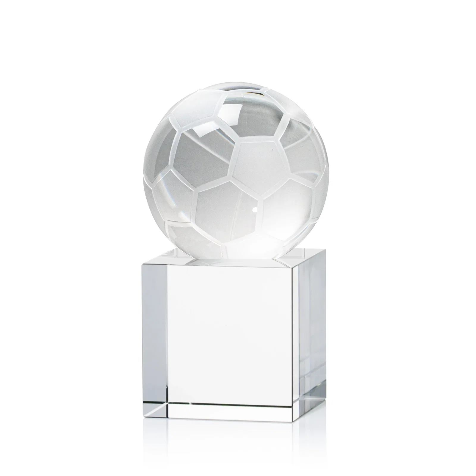 Custom Optical Crystal Soccer Ball Award for dealer and partner awards