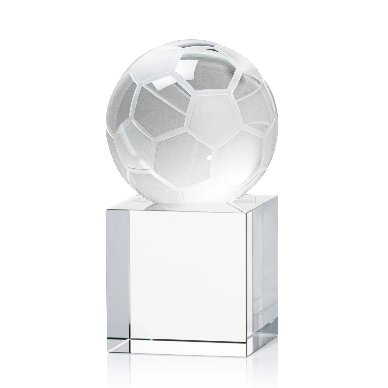 Custom Optical Crystal Soccer Ball Award for company anniversary events