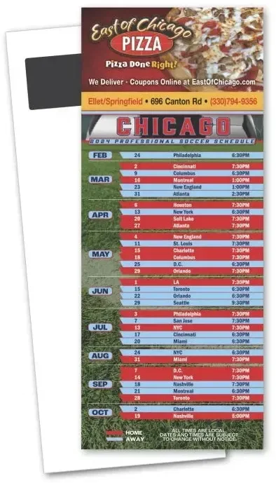 Soccer Schedule Magnetic Stick Up Card