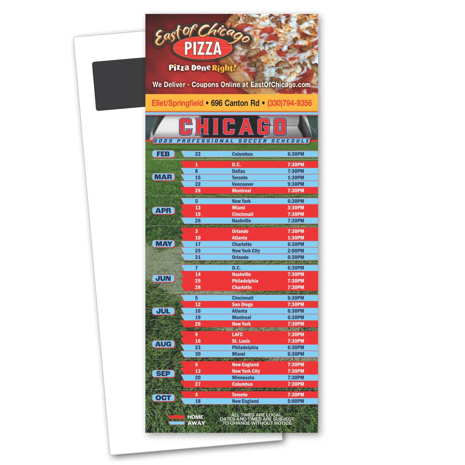 Soccer Schedule Magnetic Stick Up Card — view 2